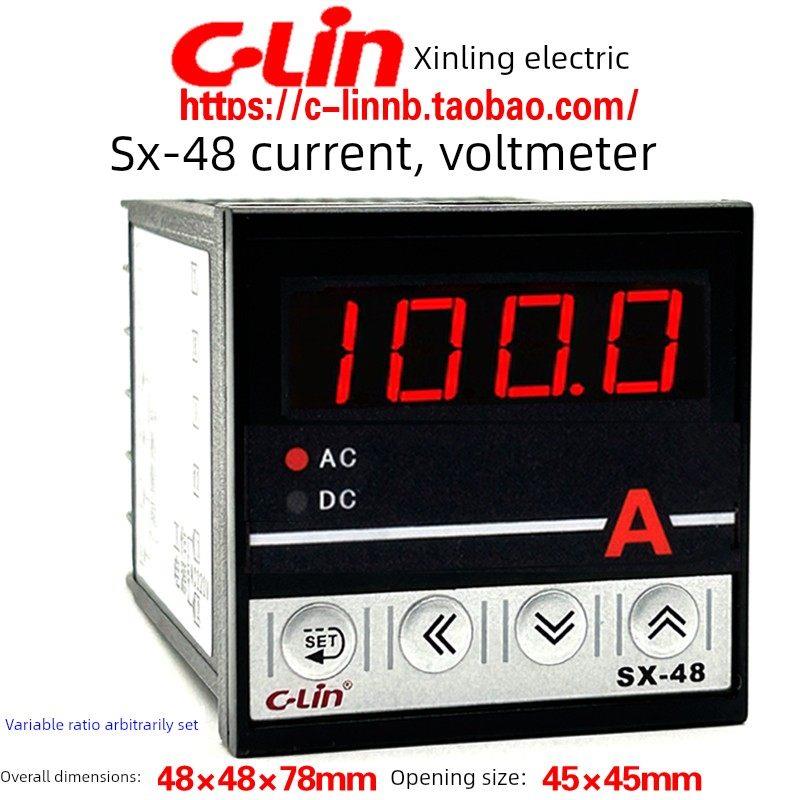 鑫凌牌Sx-48 Ac5A Ac500V数显直流交流电流表电压表转速表Ac220V