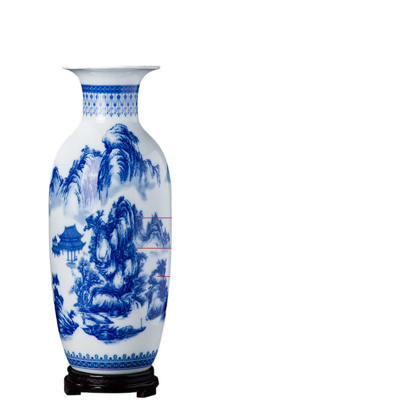 复古青花瓷家居客厅花瓶景德镇陶瓷器富贵竹插花桌面装饰酒柜摆件