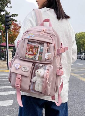适合旅游的小背包女士2026新款ins风大容量高中学生书包女韩版原