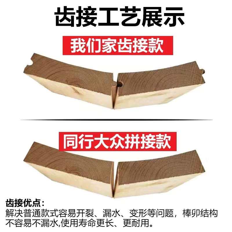 齿接加厚美容院泡澡木桶单成人浴缸浴桶家用洗澡盆沐浴薰蒸桶带盖