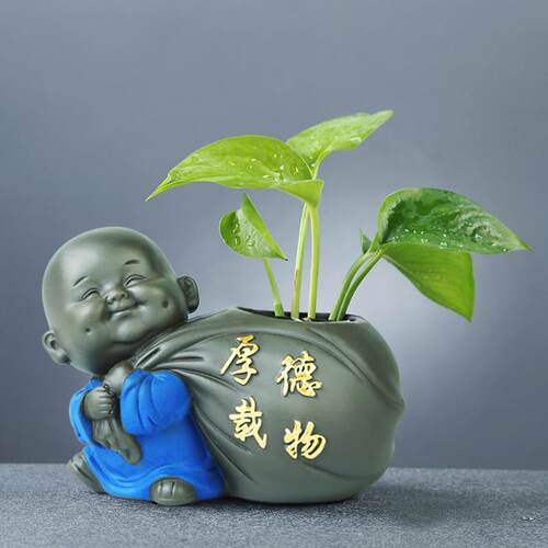 紫砂茶高宠摆件精品绿BIT植桌可养水花器培茶台茶具配件摆设茶摆