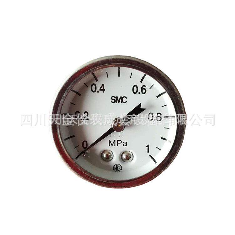 SMC压力表轴向压力表Y-40Z空气压力表 0-1MPA液压供水系统用