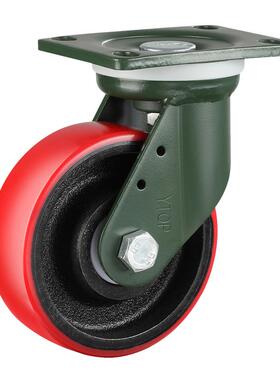 Y寸TOP锰脚5轮24超重型4寸寸钢6寸8PU轮刹车万277向定向轮