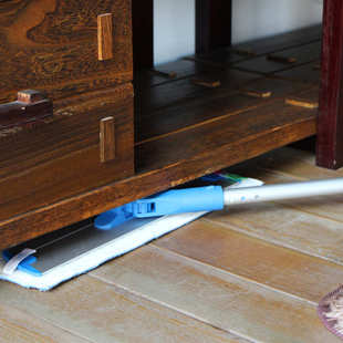 厂家直销 铝板尘推 超细纤维平板平推拖把44cm木地板地拖粘扣式