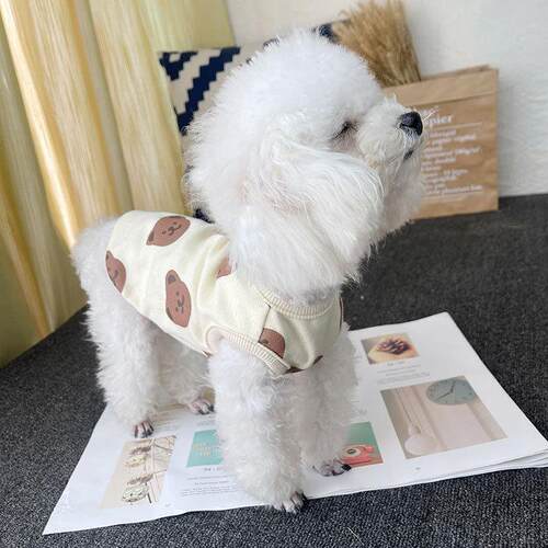 全棉羊毛拉架小熊背心泰迪比熊法斗胖狗背心猫背心宠物衣服