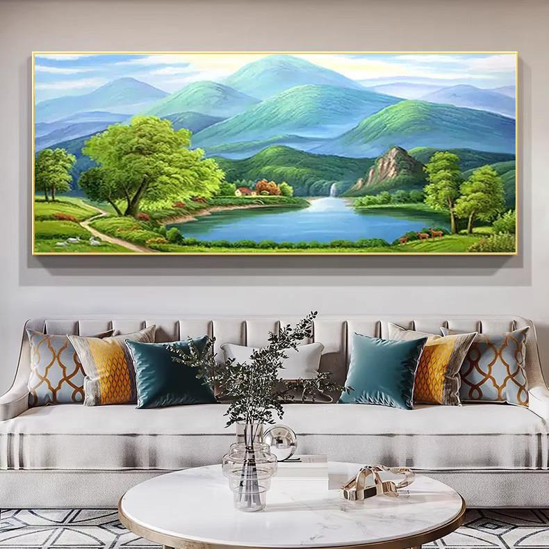 客厅沙发背景墙装饰画青山绿水办公室挂画山水风景书房墙画壁画