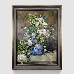 世界名画春之花束装 卧室茶几沙发背景墙油画油画壁画批发 饰画美式
