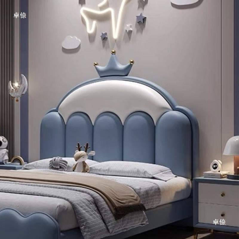 新主卧床头背板个性儿床头单买款皮质实GOS榻榻米童靠背床围木床