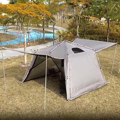 免搭建户外天幕帐篷自动速开铝杆露营防雨防晒黑胶蚊帐便捷式凉棚
