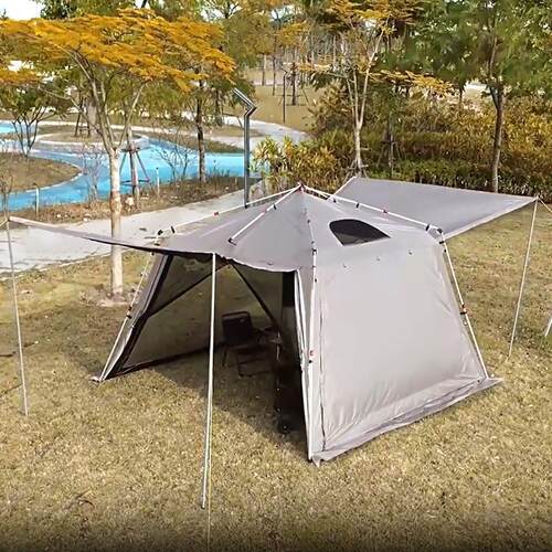 免搭建户外天幕帐篷自动速开铝杆露营防雨防晒黑胶蚊帐便捷式凉棚