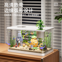专用鱼缸小型客厅造景新款金鱼缸家用办公室桌面乌龟缸迷你水族箱
