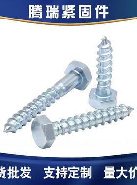 DI7N5外六角木螺丝六角头自攻钉六1角木自IRA螺钉外六攻螺丝镀锌