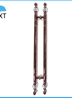 圆管网纹玫瑰金橄榄头水晶球占立脚加厚拉手酒店玻璃门豪华大拉手