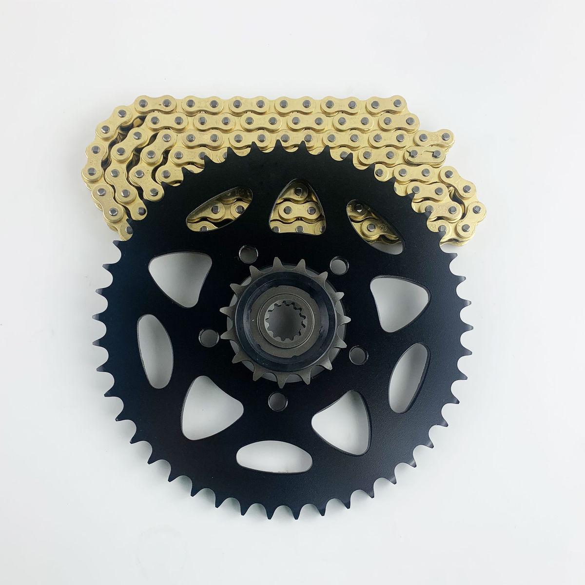 。适用金鹏TRK502 幼狮BJ500 大魔鬼502C-BJ500-6A牙盘油封链条