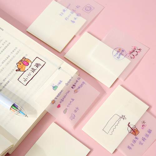 Transparent sticky notes that can be placed anywhere without