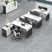 职员办公桌员工位简约现代l型工位财务电脑卡座办公室桌椅组合6人
