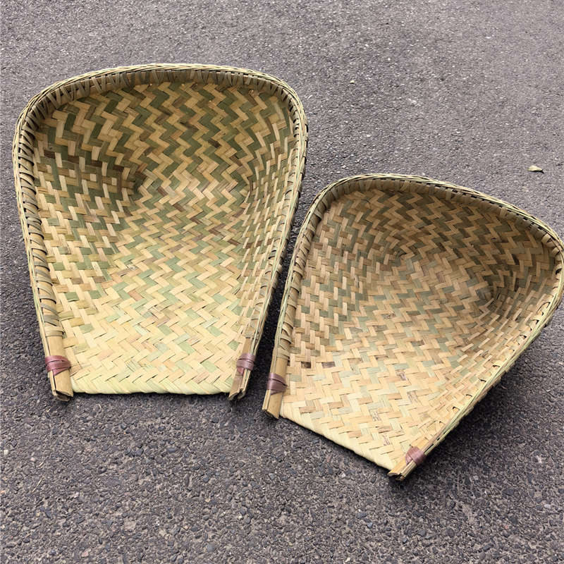 酿酒粮食筐四川竹编竹撮箕筲箕簸箕舞台道具收纳竹扁畚箕扫斗铲
