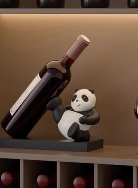 功夫熊猫玄电视柜餐边柜隔断装酒饰品奢摆件熊CRCH0067猫酒架装饰