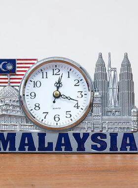 锌合金马来西亚建筑旅游礼品时钟桌面摆件送礼纪念品家居装饰品