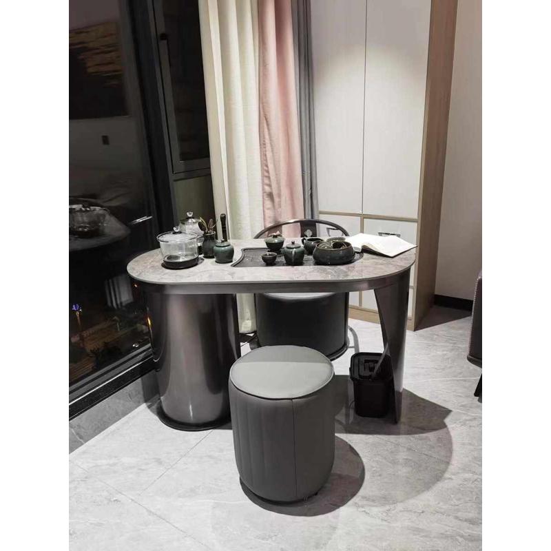 3Y简约小型阳台岩板茶桌茶椅组合烧水泡茶一体不锈钢喝茶泡茶台桌