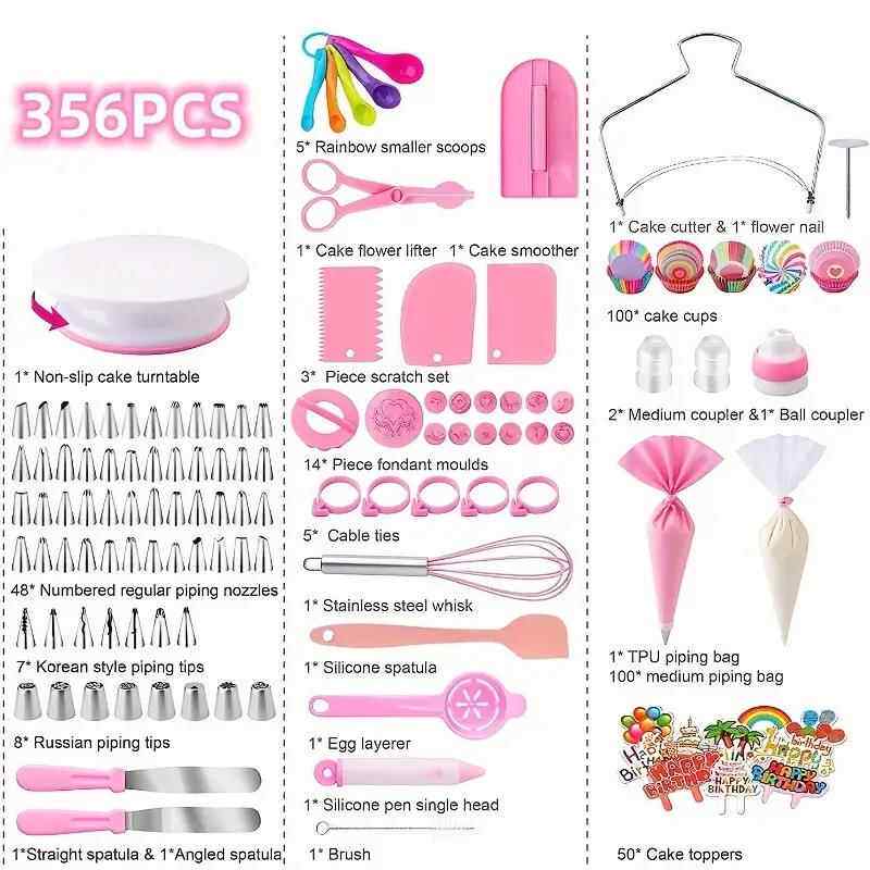 套35356PCS6件蛋糕烘转台套蛋糕装焙工具蛋糕用品奶油花嘴