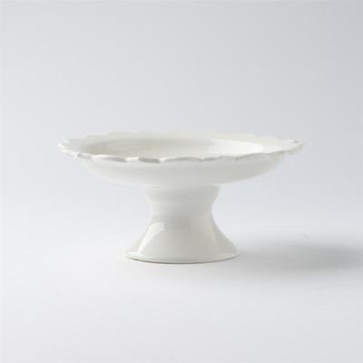 果新中水果盘式高盘心足陶瓷高脚茶点盘佛前供盘点下午茶供托盘复