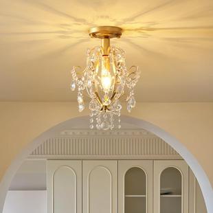 法式 乡过村吧台氛围832吸顶 水晶吊灯复古卧床头楼室梯轻道奢美式