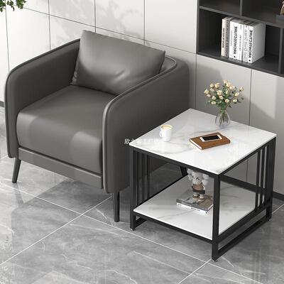 轻奢岩板茶几正方形小边方桌办公室沙发中间小几方桌厅家用ISM客