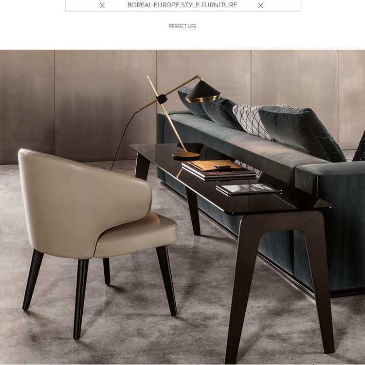 北欧餐椅轻奢设计师实木椅酒店洽谈椅书桌椅现代简约家用意式椅子