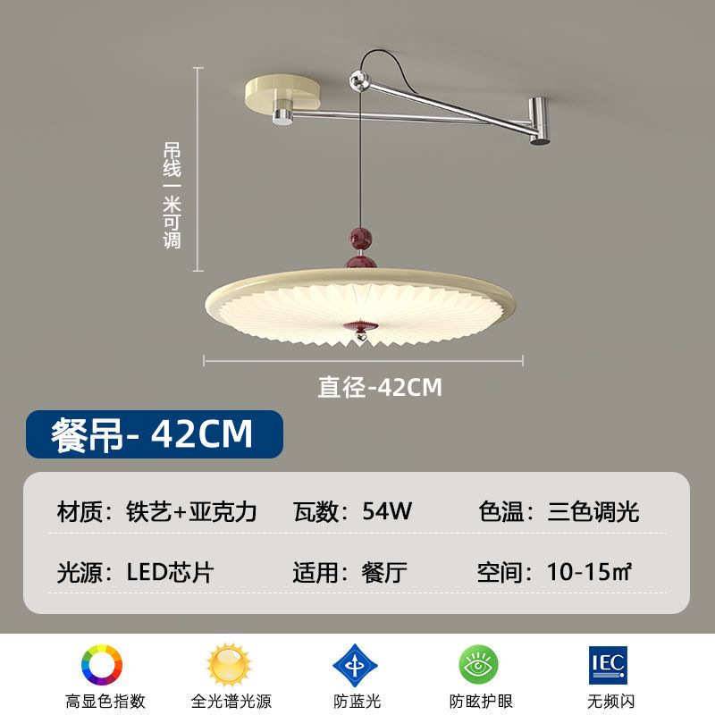 卧百褶古风色顶吸卧室主日式灯美式中式复古吊灯新木纹房间胡桃中