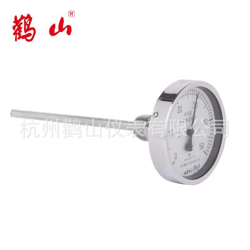 WSS401供应双金属温度计  轴向双金属温度计 工业用双金属