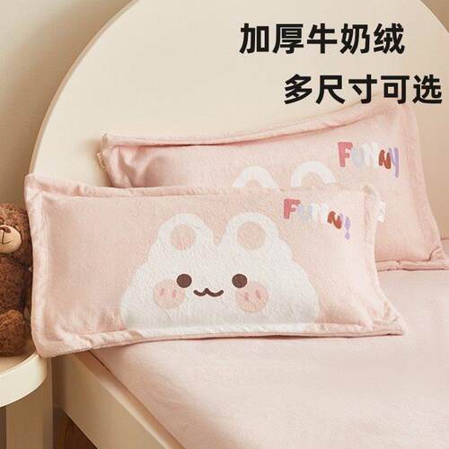 冬季加厚牛奶绒枕套30x50珊瑚绒乳胶枕套35x55枕头套40x60/48x74