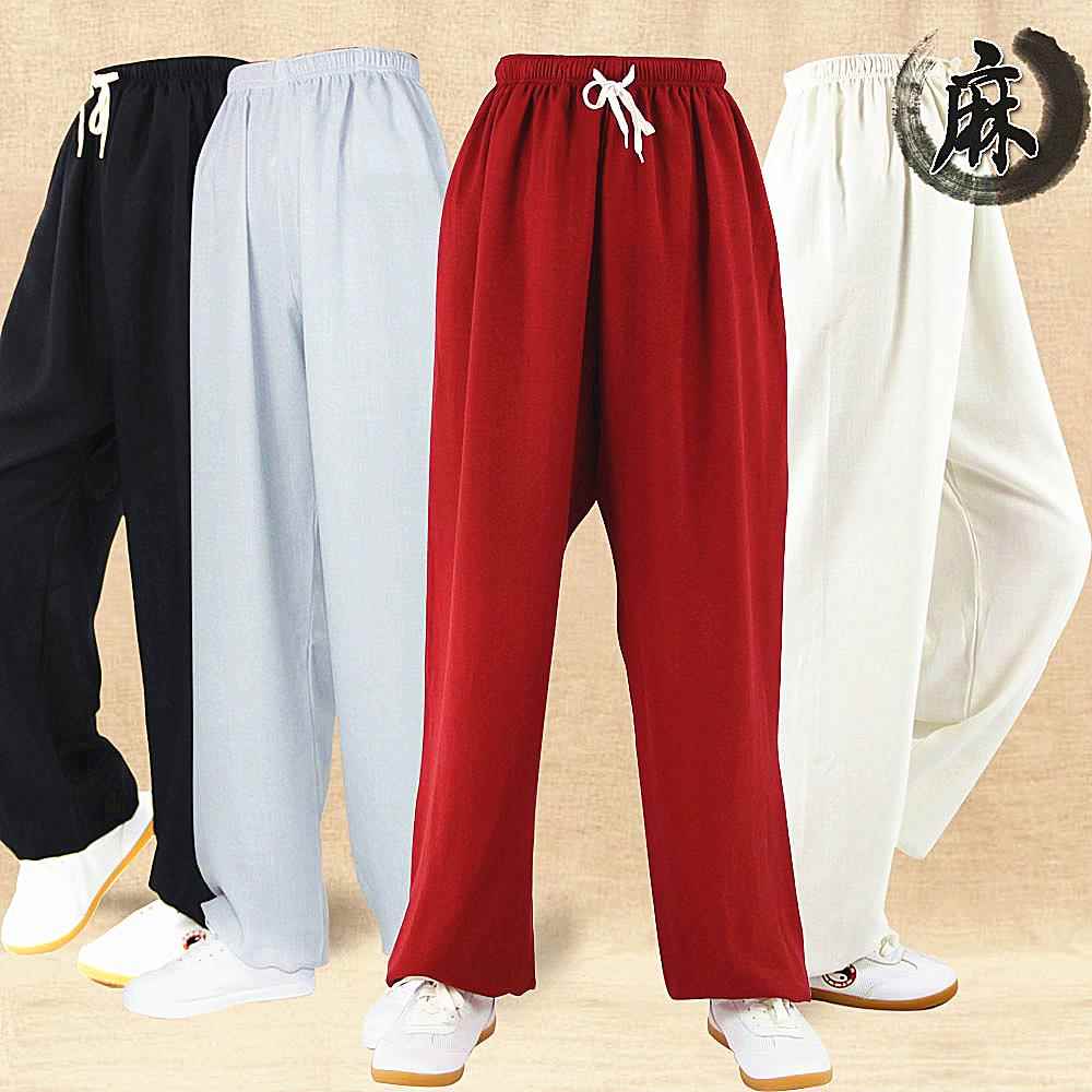 高档儿功童太裤演夏出纯棉麻春季武极术灯笼裤男女童表演服太极拳