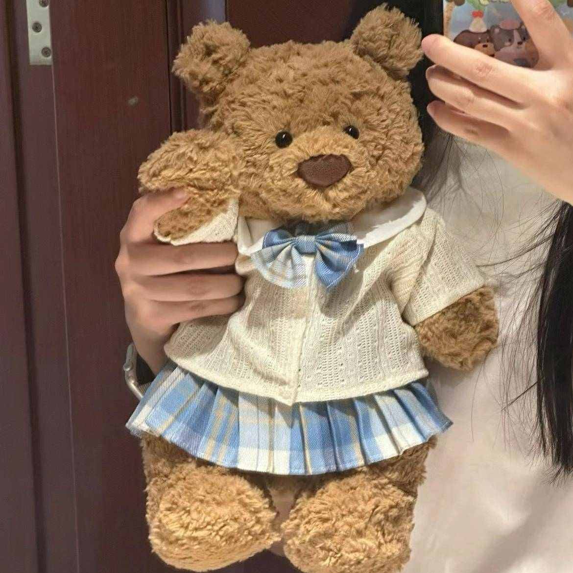 jellycat巴塞罗熊衣服jk百褶裙巴纳布斯猪娃衣粉色可爱裙子手作