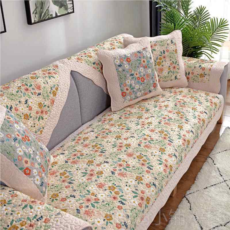 正品夏田季园布艺沙发垫现防滑代四季全棉木沙发1皮23组合套罩巾