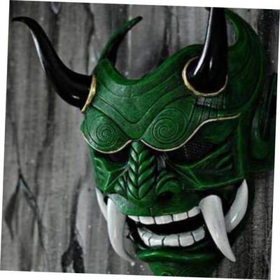 Halloween Masquerade Red Prajna Mask Cospiay Noh Japanese01