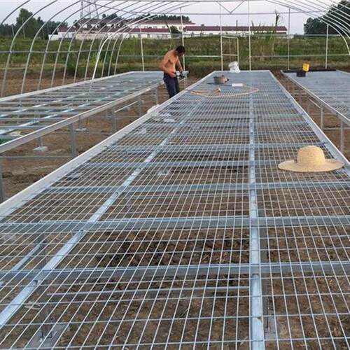 新款直销供应蔬菜大棚移动苗床 轨道式多层暖棚苗床 铝合金框架潮