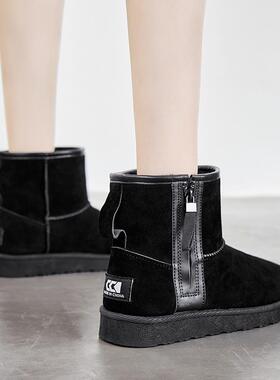 新款季大码3女鞋41-4孕妇加厚雪地靴20大22冬一脚蹬妈妈保暖棉鞋