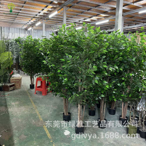 假绿植仿真榕树盆栽批发人造迷你榕树绿植装饰外贸人造植物