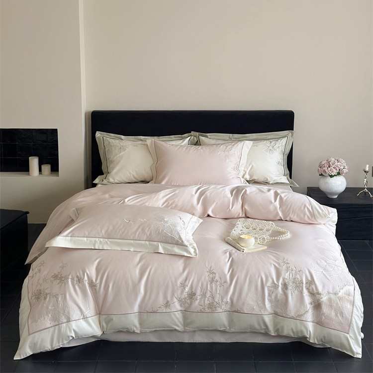 1床上用品件套古韵风长绒棉全面高精密8花卉清新刺绣中式四.100s