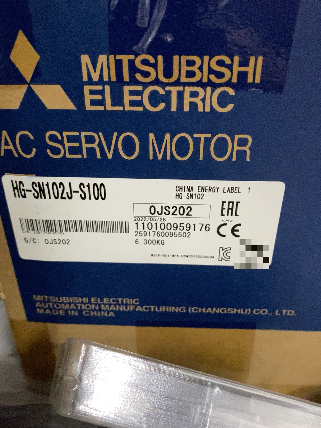 三菱伺服电机HG-SN102J-S100 全新原装正品