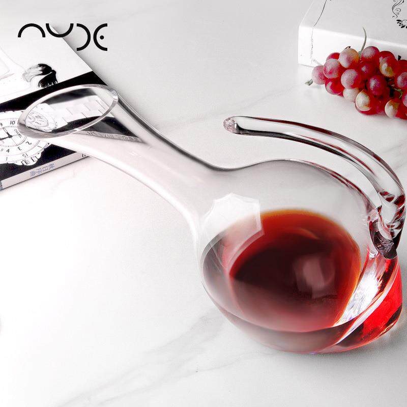 土耳其进口水晶玻璃醒酒器壶大红酒盛酒器斜口创意酒具手工醒酒器