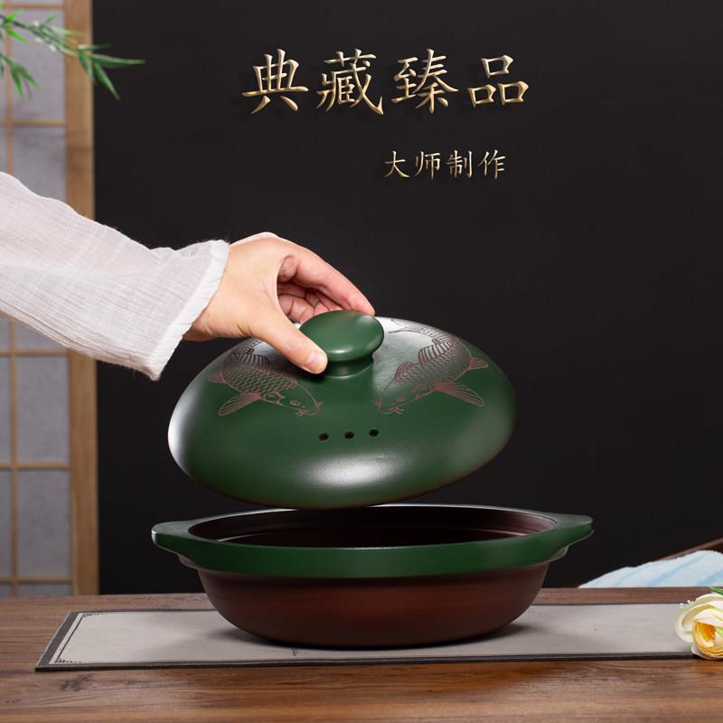 宜兴紫砂锅家用煲汤砂锅无釉无涂层燃气灶老式传统土陶汤煲耐高温