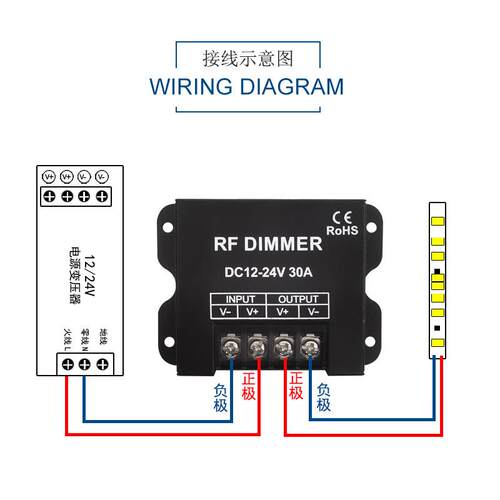 12V24VLED单色灯带调光器3键无线远程遥控可调亮度控制器调光开关