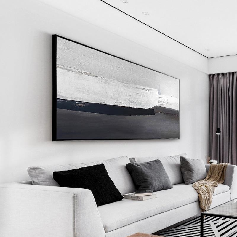 虚影若现FJM现代画抽象色风格客厅饰画黑白装油墙画餐厅床头挂画