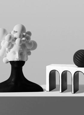 书房电视柜桌面轻奢感摆件塑客小厅众BRY玄关艺术雕装饰品