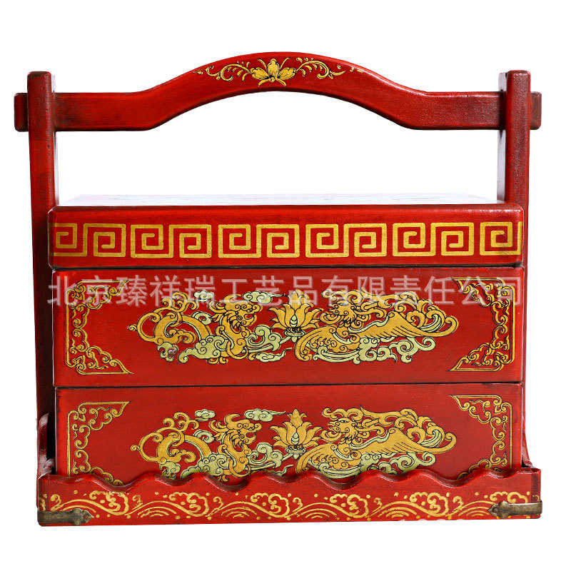 仿古手提篮仿古食盒首饰盒仿古皮盒
