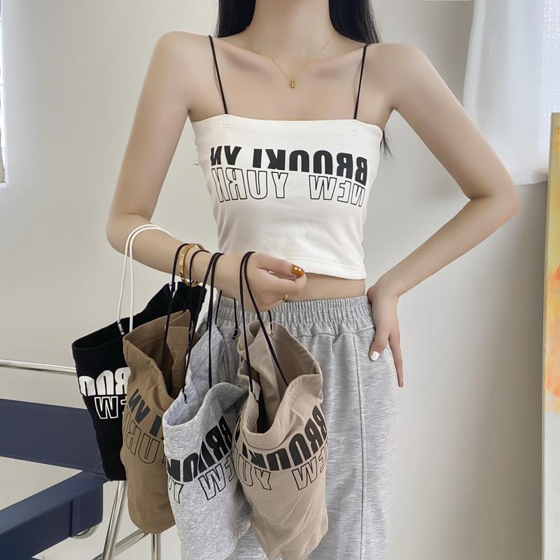新款直销美背抹胸吊带背心女一体固定胸垫内穿外搭吊带裹胸打底内