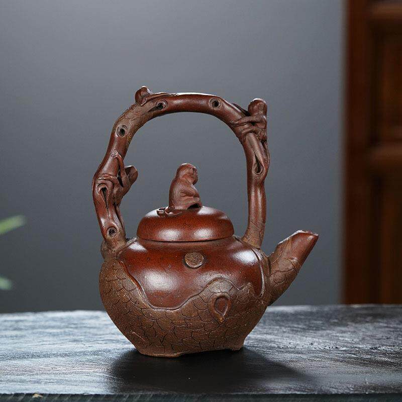 仿老壶厂家宜兴紫砂五代封侯摆件茶壶工艺品紫砂壶复古装饰壶