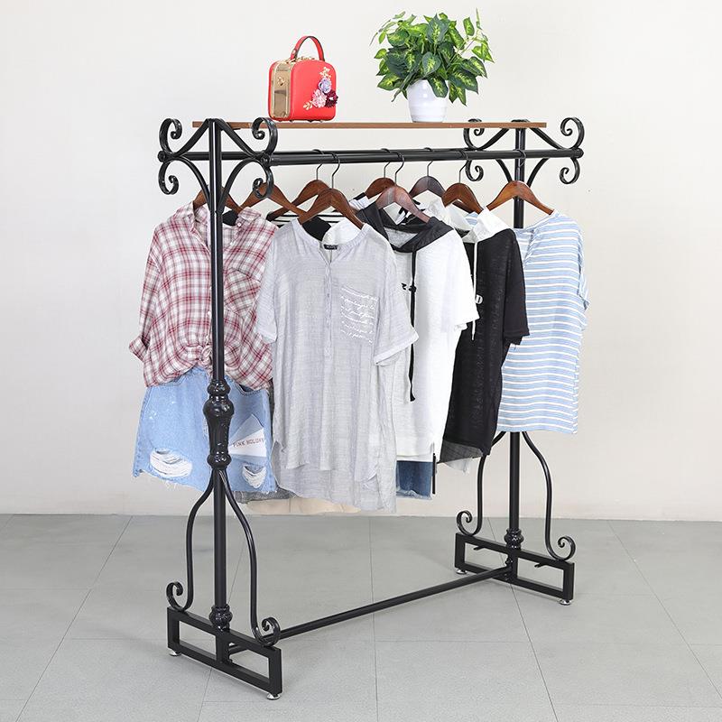 铁艺服装店402子示架落地展架式衣服架店铺中间衣架展示双排中岛